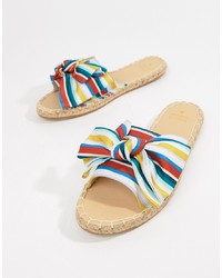 Sandales plates en cuir multicolores Oasis
