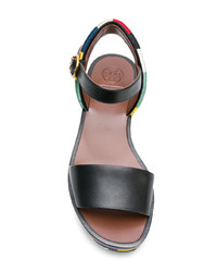 Sandales plates en cuir multicolores Tory Burch