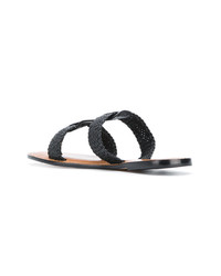 Sandales plates en cuir noires Alexandre Birman