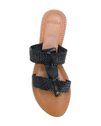 Sandales plates en cuir noires Alexandre Birman