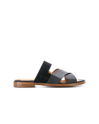 Sandales plates en cuir noires Chie Mihara