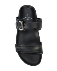 Sandales plates en cuir noires Buscemi