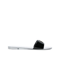 Sandales plates en cuir noires Giuseppe Zanotti Design