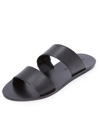 Sandales plates en cuir noires Loeffler Randall