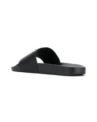 Sandales plates en cuir noires Giuseppe Zanotti Design