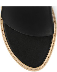 Sandales plates en cuir noires Tibi