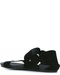 Sandales plates en cuir noires Pedro Garcia