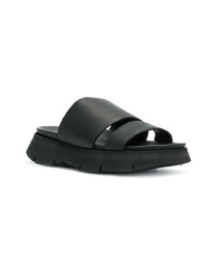 Sandales plates en cuir noires Peter Non