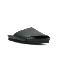 Sandales plates en cuir noires Peter Non