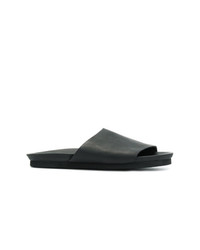 Sandales plates en cuir noires Peter Non