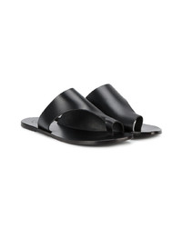 Sandales plates en cuir noires Atp Atelier