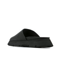 Sandales plates en cuir noires Peter Non