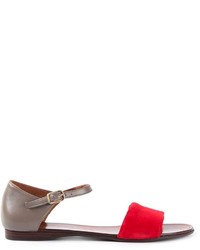 Sandales plates en cuir rouges Chie Mihara
