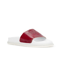 Sandales plates en cuir rouges MM6 MAISON MARGIELA