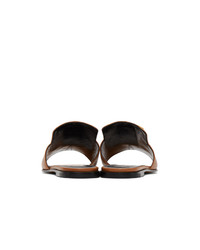 Sandales plates en cuir tabac Givenchy