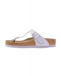 Sandales plates en cuir violet clair Birkenstock