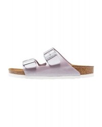 Sandales plates en cuir violet clair Birkenstock