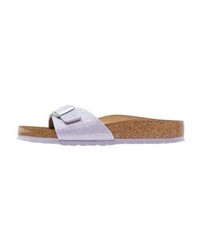 Sandales plates en cuir violet clair Birkenstock