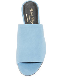 Sandales plates en daim bleu clair Robert Clergerie