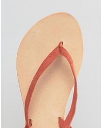 Sandales plates en daim orange Asos
