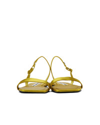 Sandales plates en satin chartreuses Alexander Wang
