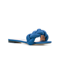 Sandales plates en toile bleues Marco De Vincenzo