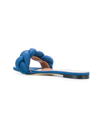 Sandales plates en toile bleues Marco De Vincenzo