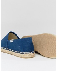 Sandales plates en toile bleues Soludos