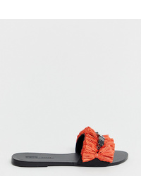 Sandales plates en toile orange ASOS DESIGN