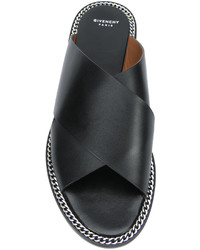 Sandales plates géométriques noires Givenchy
