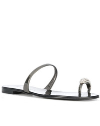 Sandales plates grises Giuseppe Zanotti Design