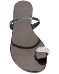 Sandales plates grises Giuseppe Zanotti Design