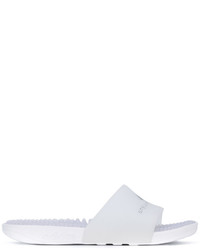Sandales plates imprimées blanches adidas by Stella McCartney