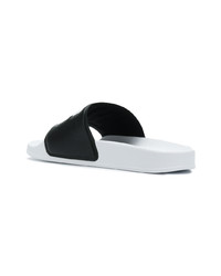 Sandales plates noires et blanches MSGM