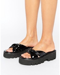Sandales plates noires Asos