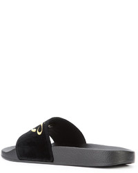 Sandales plates noires Dolce & Gabbana