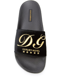 Sandales plates noires Dolce & Gabbana