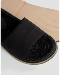 Sandales plates noires Asos