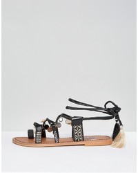 Sandales plates noires Steve Madden