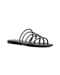 Sandales plates ornées argentées Giuseppe Zanotti Design