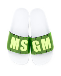 Sandales plates vertes MSGM