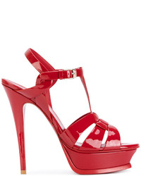 Sandales rouges Saint Laurent