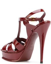 Sandales rouges Saint Laurent