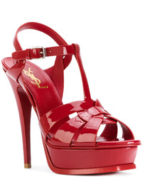 Sandales rouges Saint Laurent