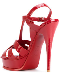 Sandales rouges Saint Laurent