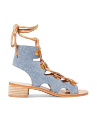 Sandales spartiates bleu clair