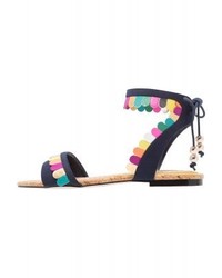 Sandales spartiates en cuir imprimées multicolores Miss KG