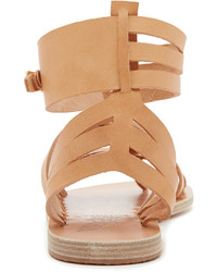 Sandales spartiates en cuir marron clair Ancient Greek Sandals