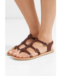 Sandales spartiates en cuir marron Ancient Greek Sandals