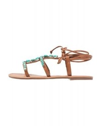 Sandales spartiates en cuir marron Steve Madden